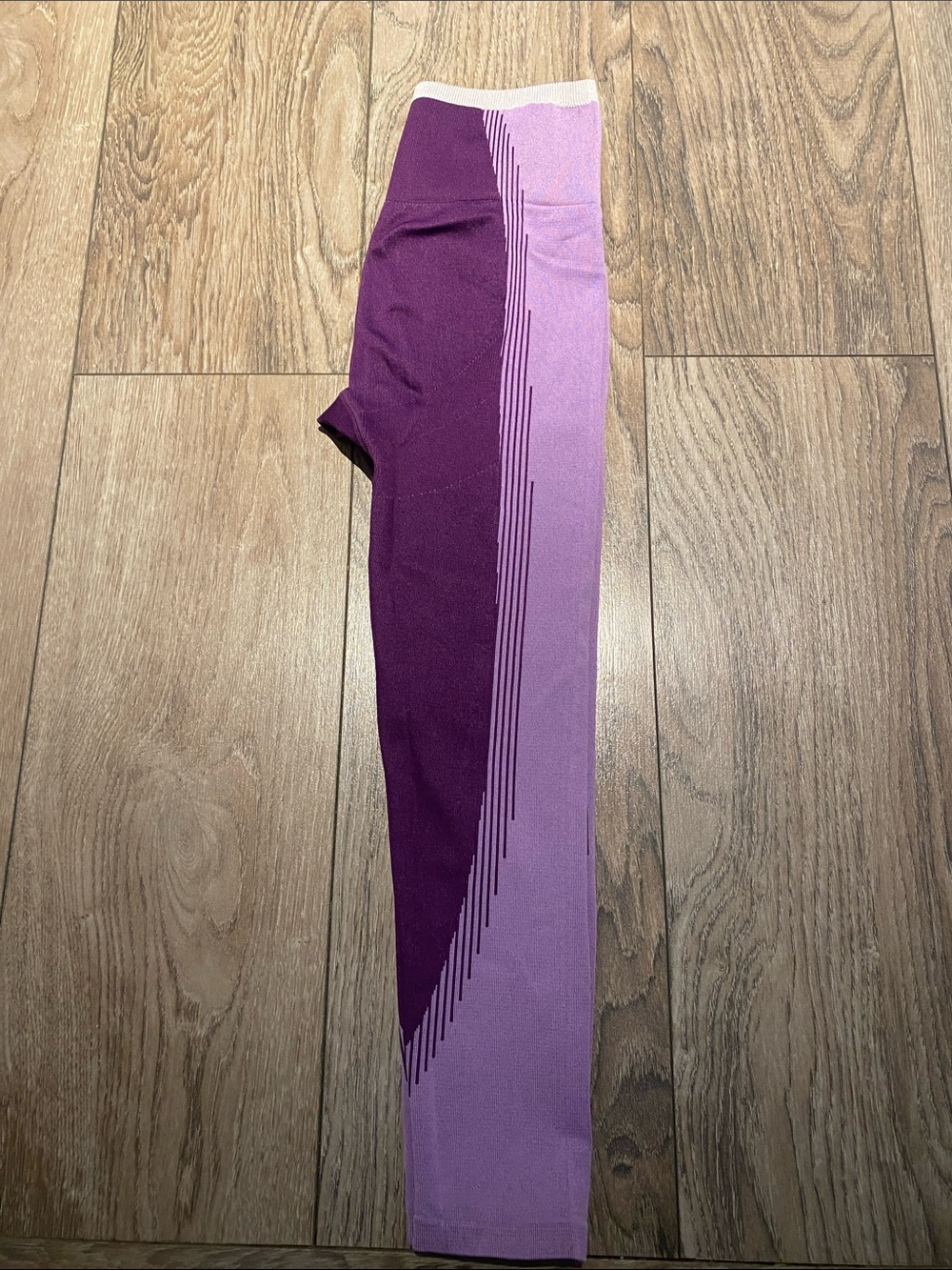 Fabletics Two-Tone Plum & Lilac Leggings